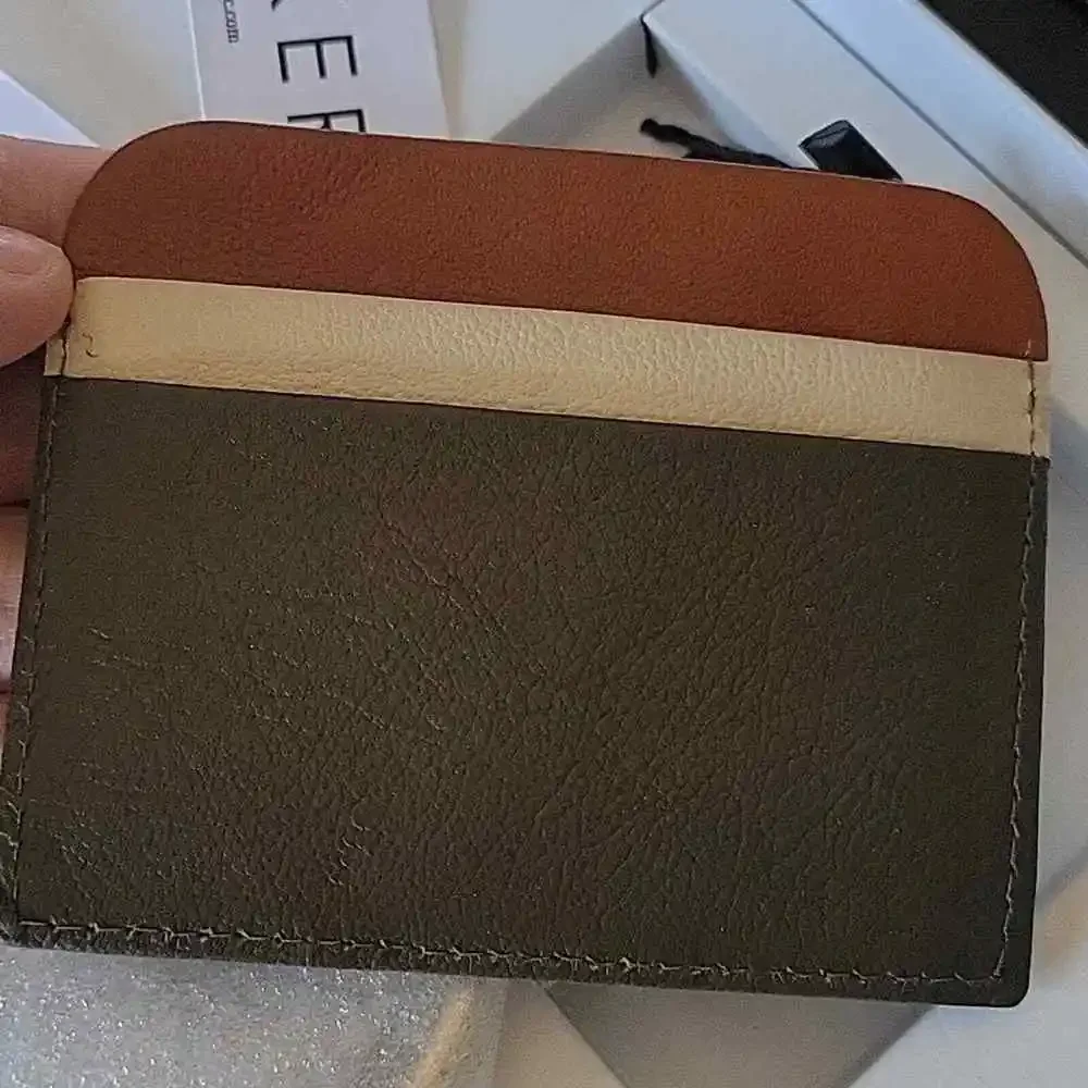 NEW! THACKER 2pc Leather Gift Set Wristlet Bag and Credit Card Case/Wallet.